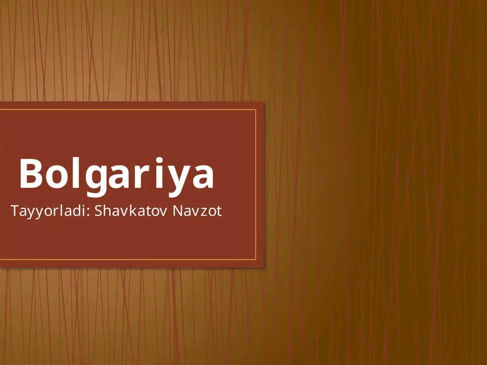 bolgariya — PPTX