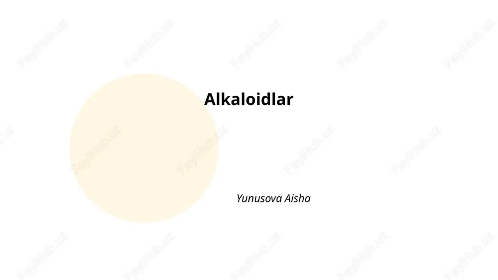 alkaloidlar — PPTX