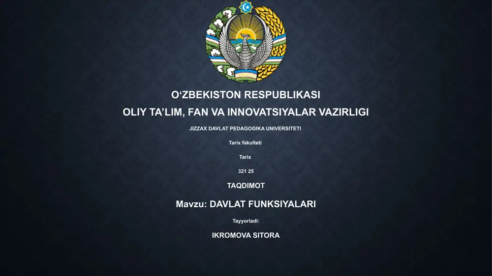 davlat funksiyalari — PPTX