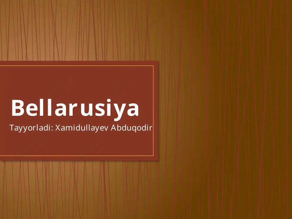 bellarusiya — PPTX