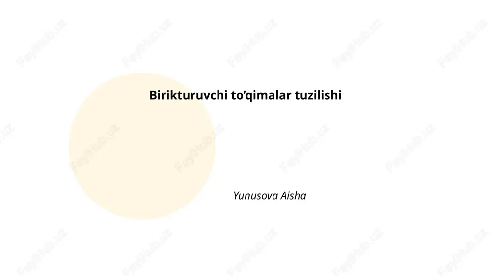 birikturuvchi to’qimalar tuzilishi — PPTX