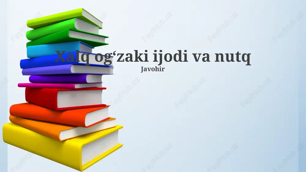 xalq ogʻzaki ijodi va nutq — PPTX