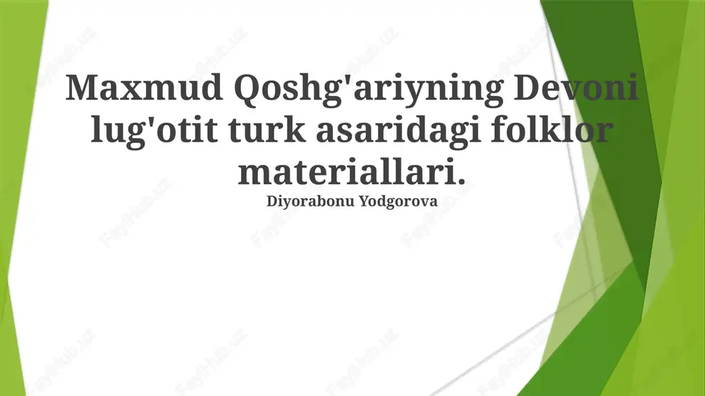 devonu lug'atit turk — PPTX