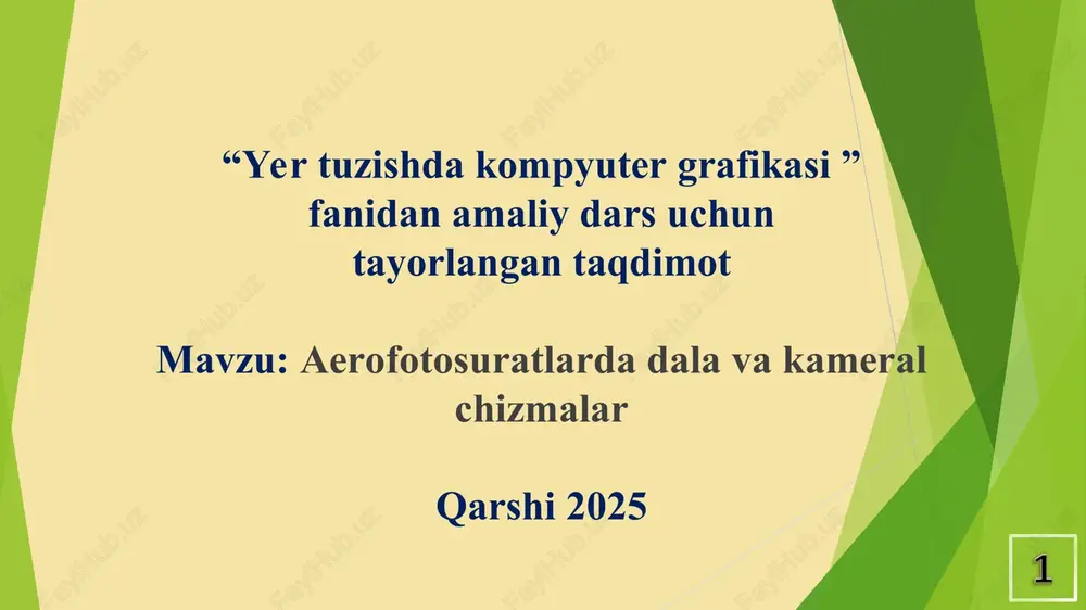 yer tuzishda kompyuter grafikasi — PPT