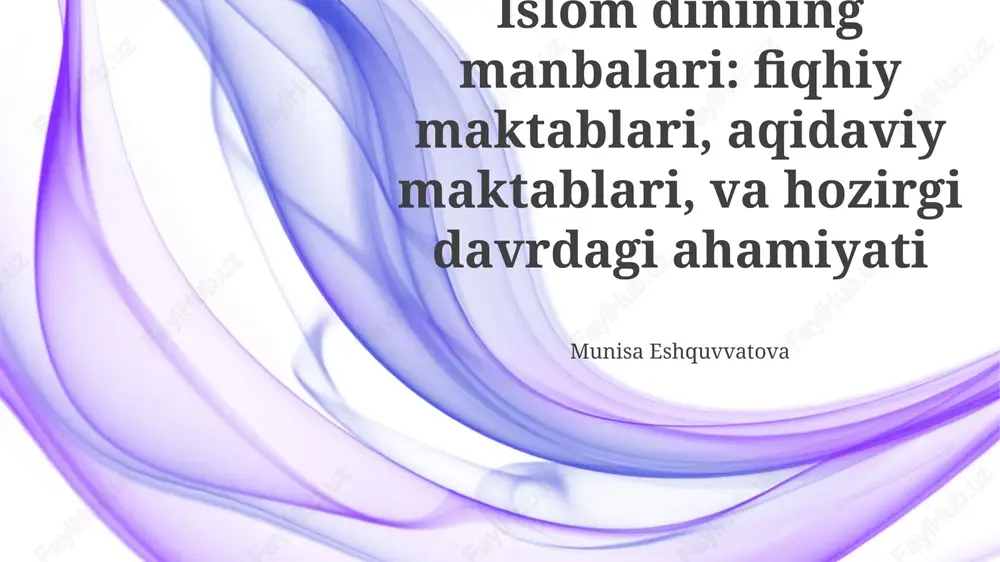 islom dinining manbalari — PPTX