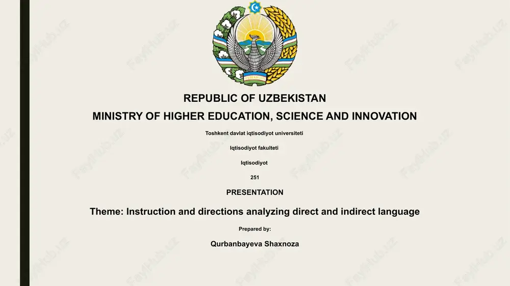 presentation on instruction and directions analysis — PPTX