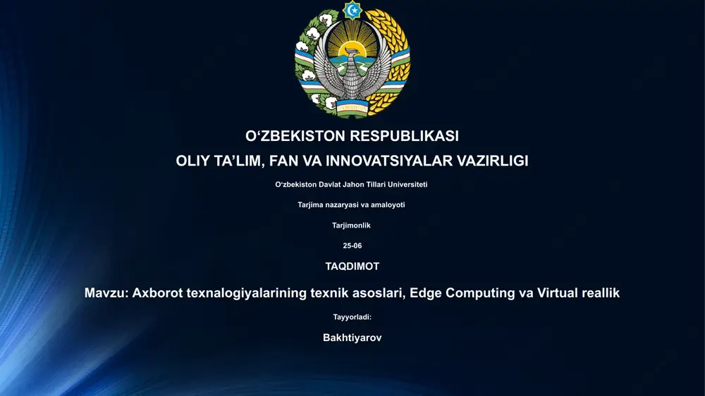 axborot texnologiyalarining texnik asoslari — PPTX