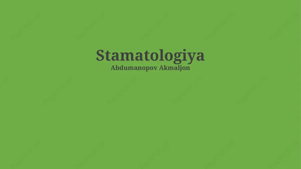 stomatologiya — PPTX