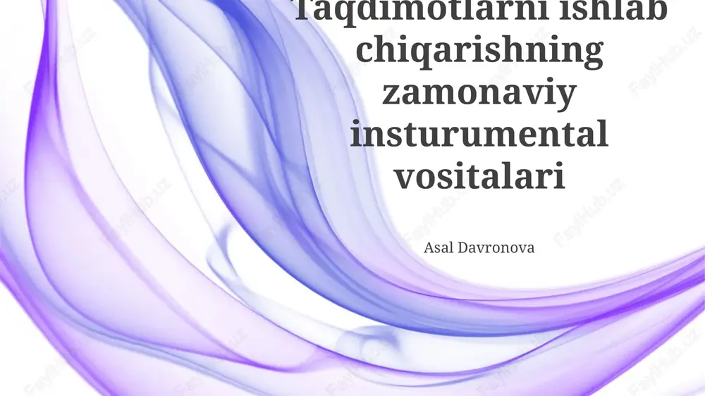 taqdimotlarni ishlab chiqarishning zamonaviy insturumental vositalari — PPTX
