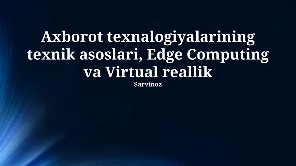 axborot texnologiyalarining texnik asoslari — PPTX
