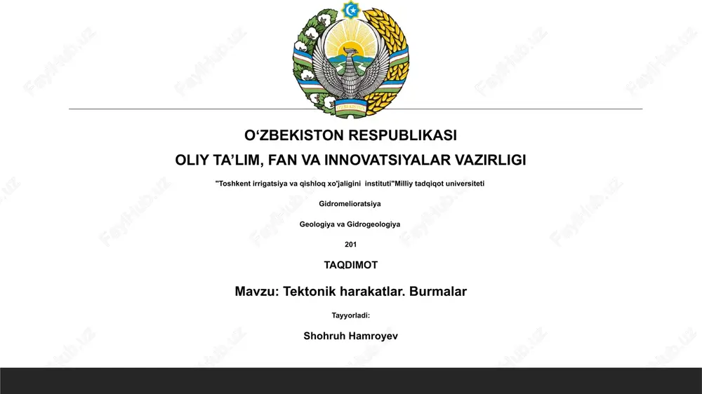 tektonik harakatlar. burmalar — PPTX