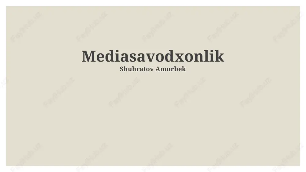 media savodxonlik — PPTX