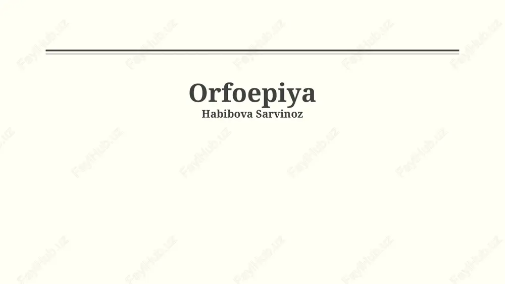 orfoepiya — PPTX