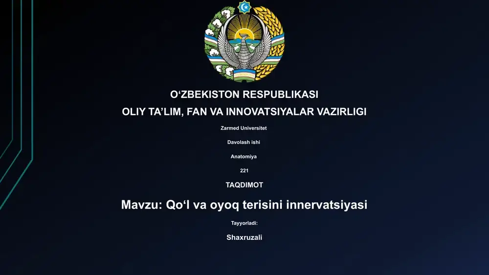 davolash ishi — PPTX