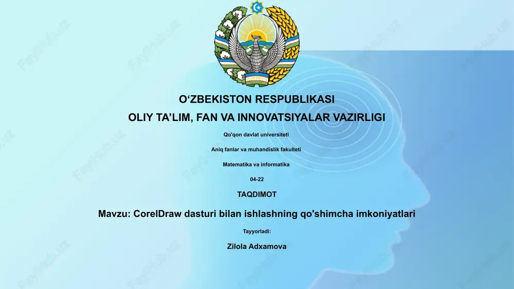 coreldraw dasturi bilan ishlashning qo'shimcha imkoniyatlari — PPTX