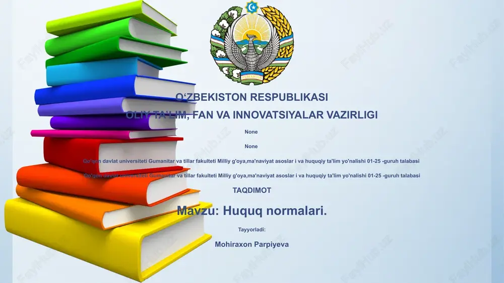 huquq normalari — PPTX