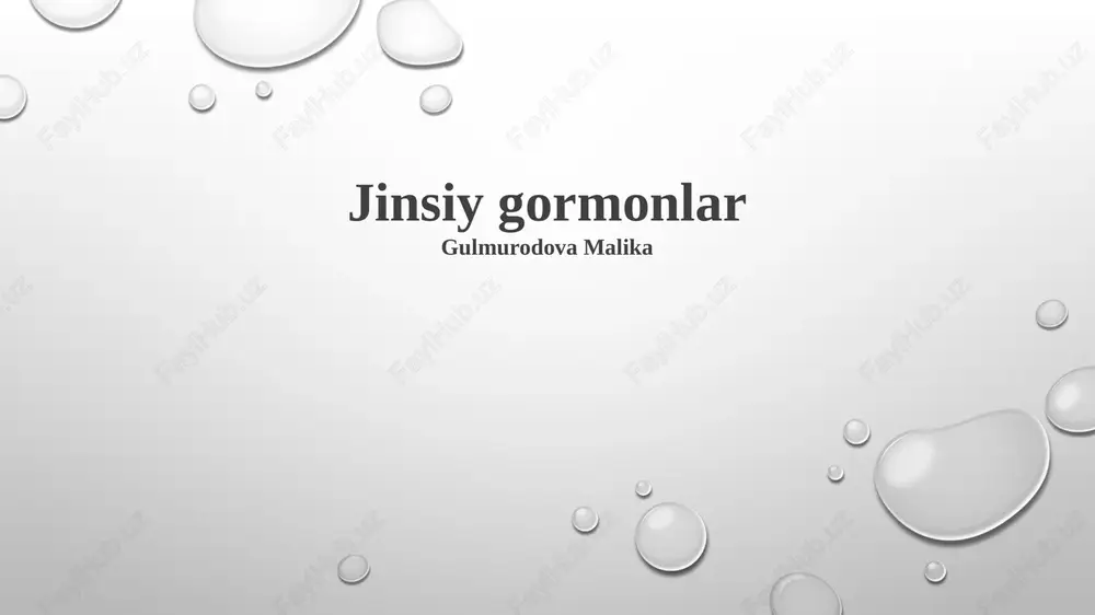 jinsiy gormonlar — PPTX