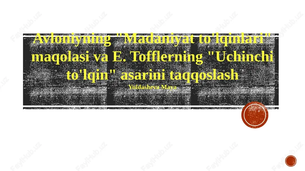 madaniyat to'lqinlari — PPTX