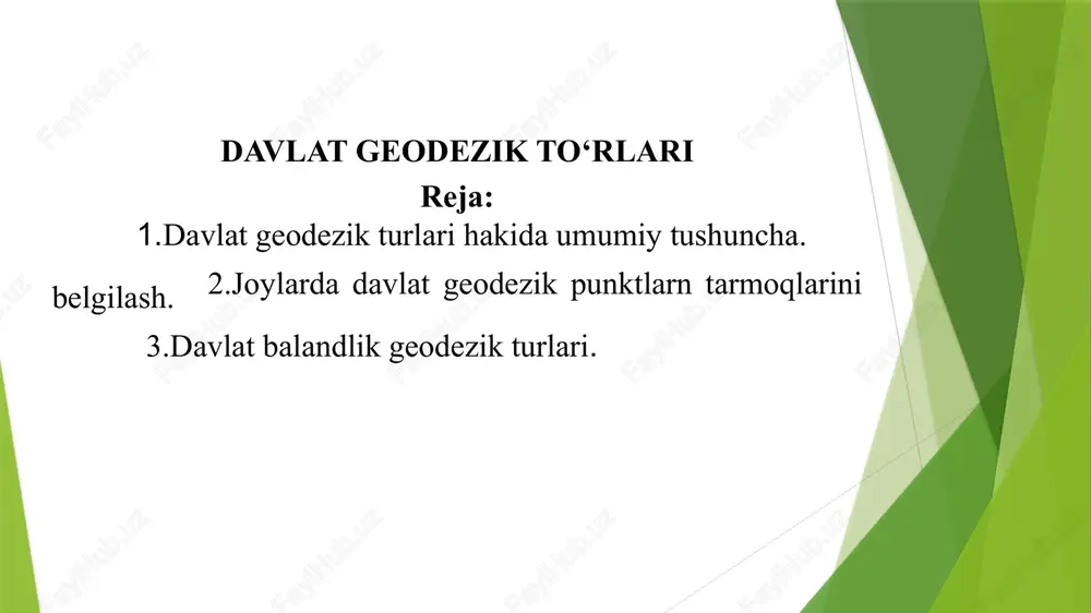 davlat geodezikto‘rlari — PPTX