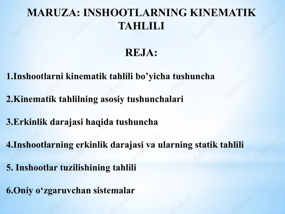 inshootlarning kinematik tahlili — PPTX