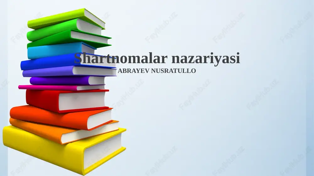 shartnomalar nazariyasi — PPTX