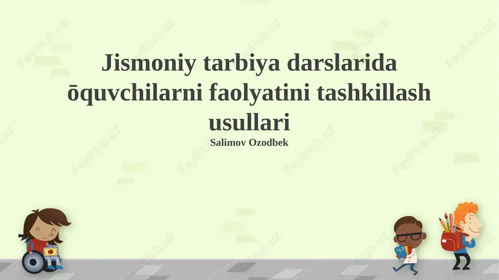 jismoniy tarbiya mashg'ulotlari — PPTX