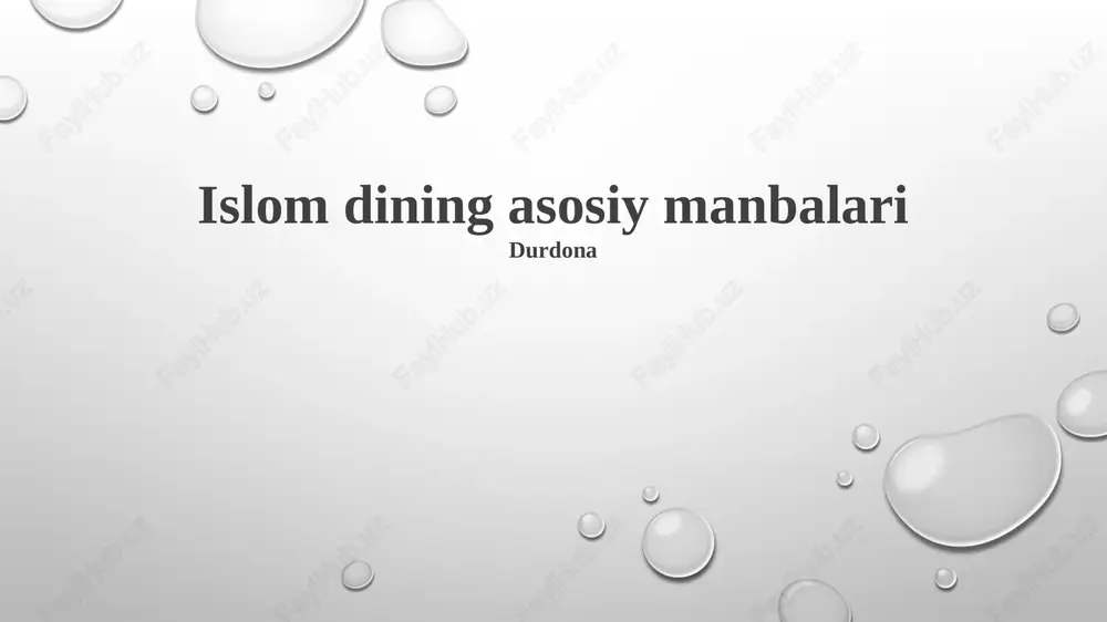 islom dining asosiy manbalari — PPTX
