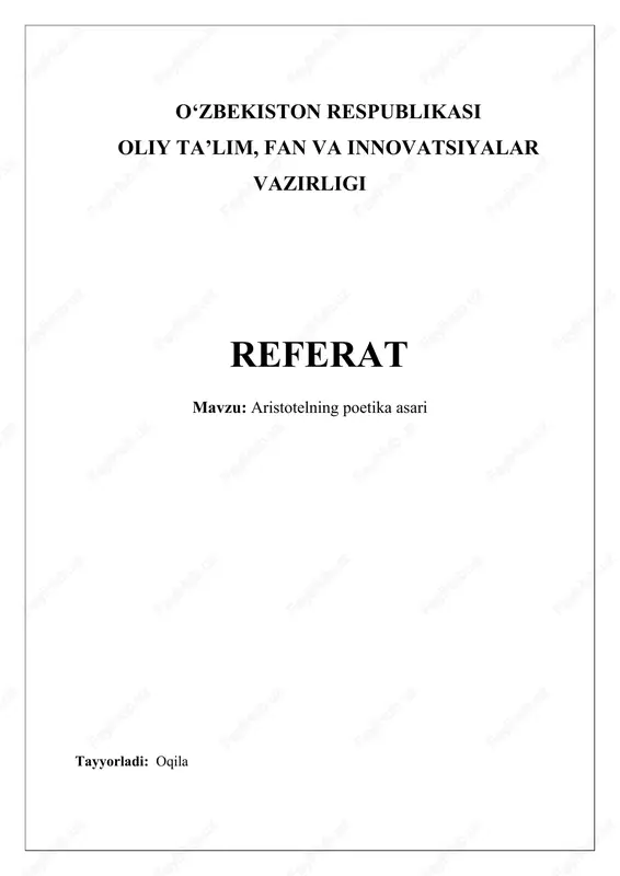 aristotelning poetika asari — DOCX