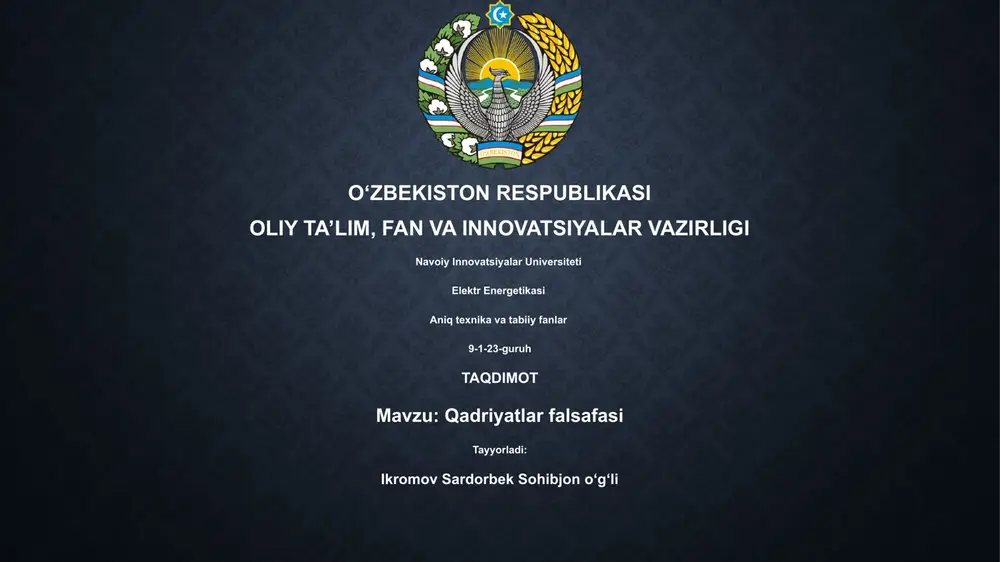 qadriyatlar falsafasi — PPTX