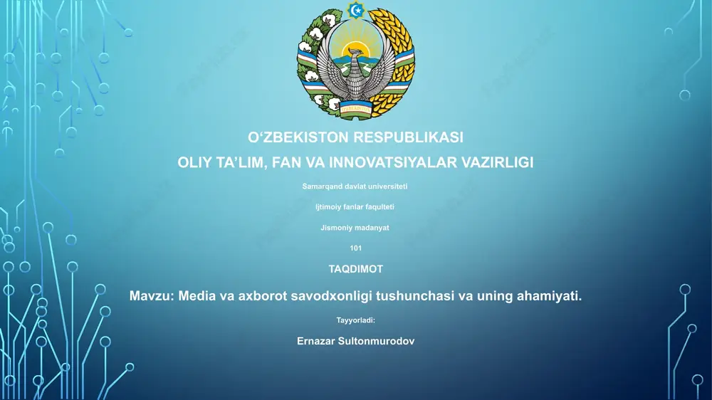 media va axborot savodxonligi — PPTX