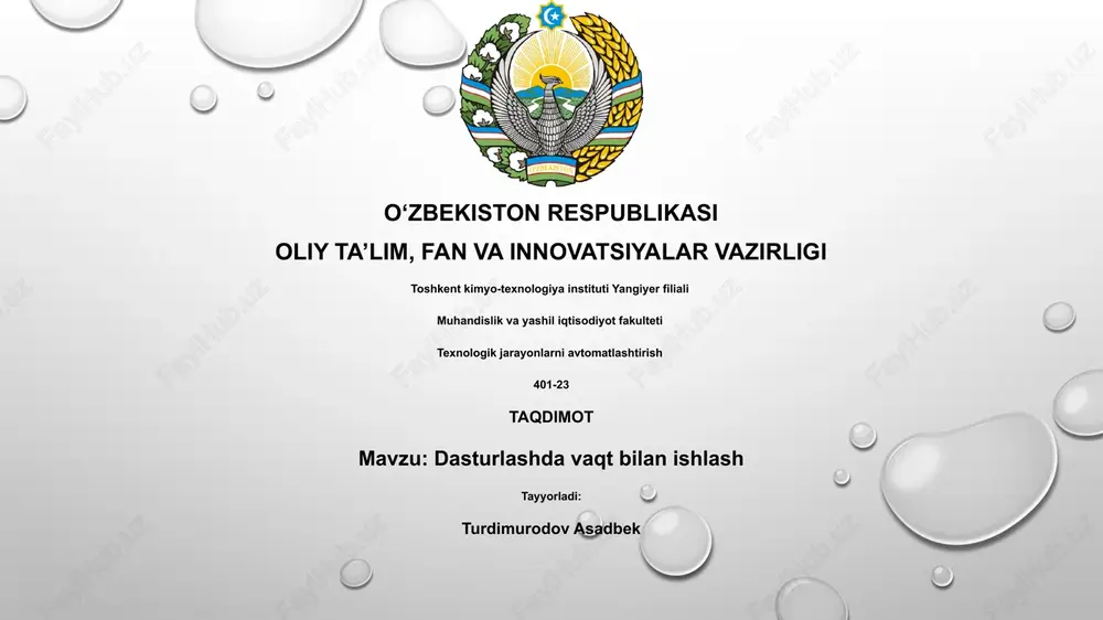 texnologik jarayonlarni avtomatlashtirish — PPTX