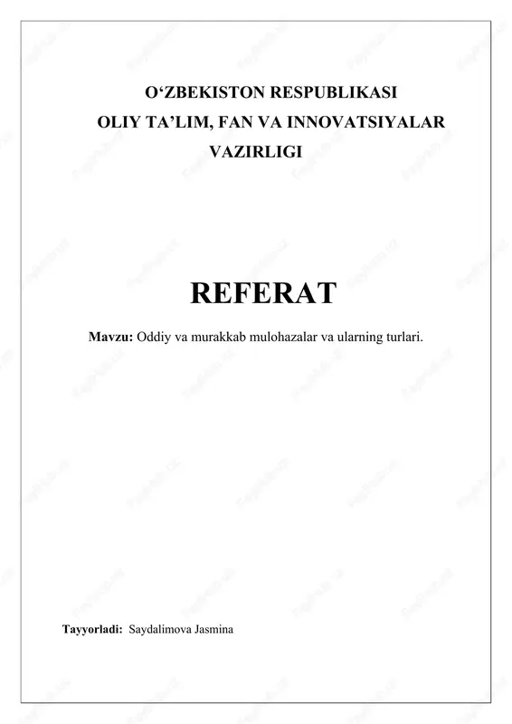 sodd va murakkab bayonotlar — DOCX