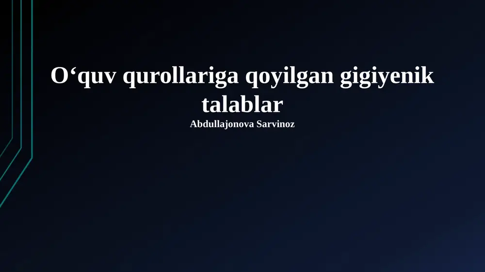 maktab anjomlariga gigiyenik talablar — PPTX