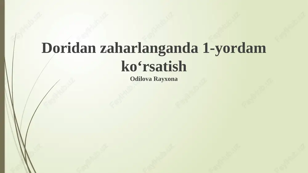 doridan zaharlanganda 1-yordam koʻrsatish — PPTX