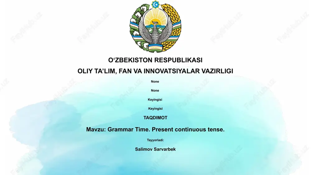 grammar time. present continuous tense — PPTX
