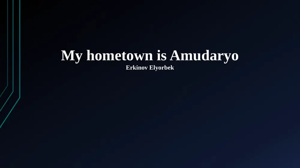 introduction to amudaryo: a historical and cultural overview — PPTX