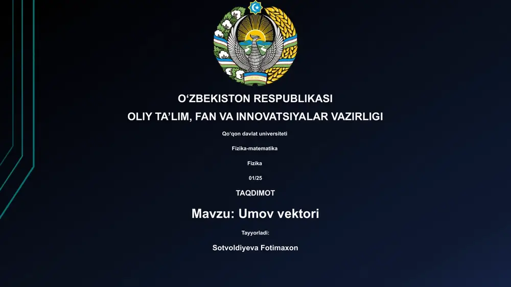 umov vektori — PPTX