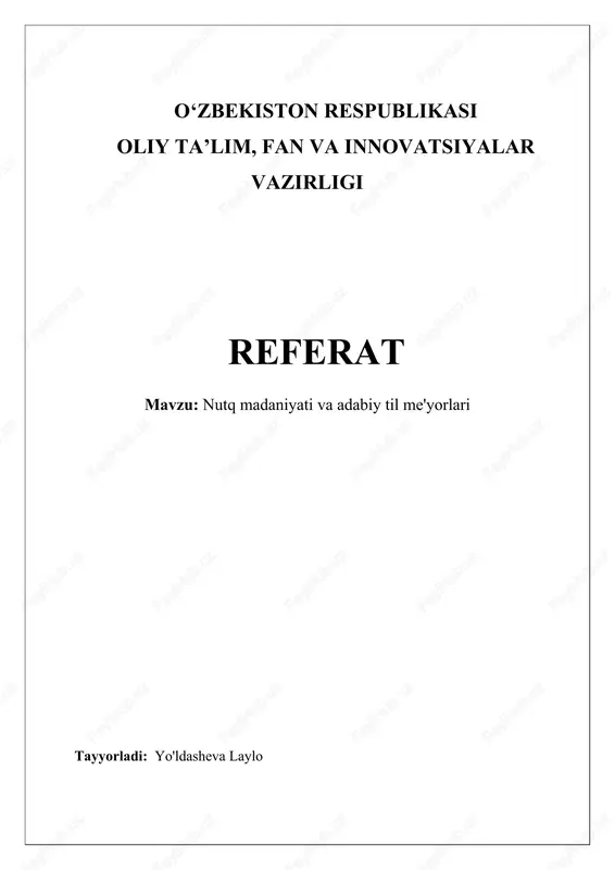 nutq madaniyati va adabiy til me'yorlari — DOCX