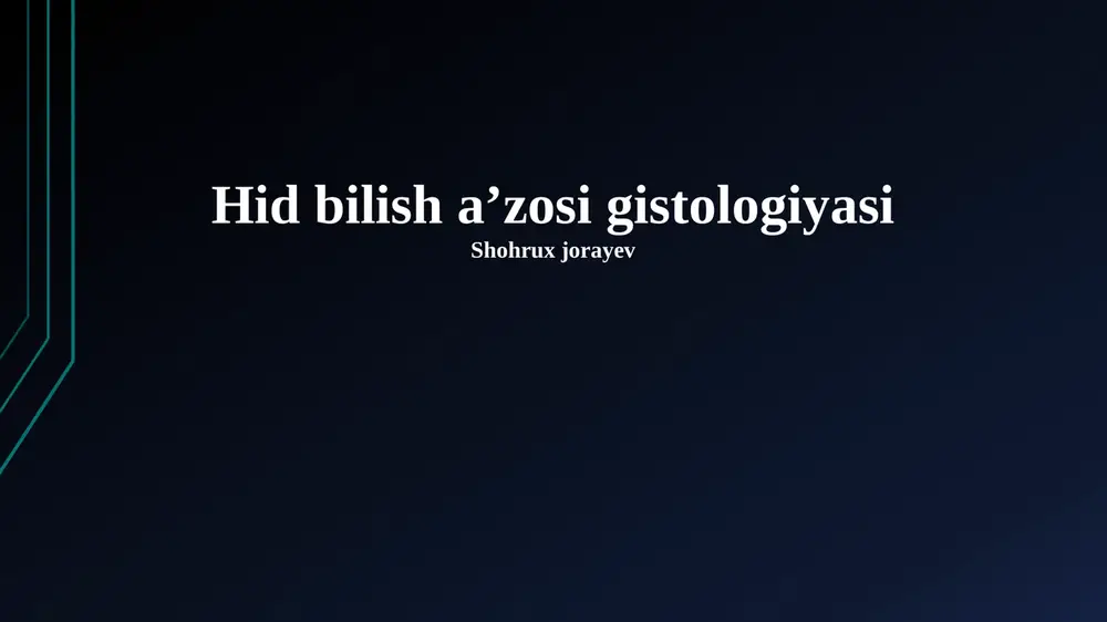 eshitish organi gistologiyasi — PPTX