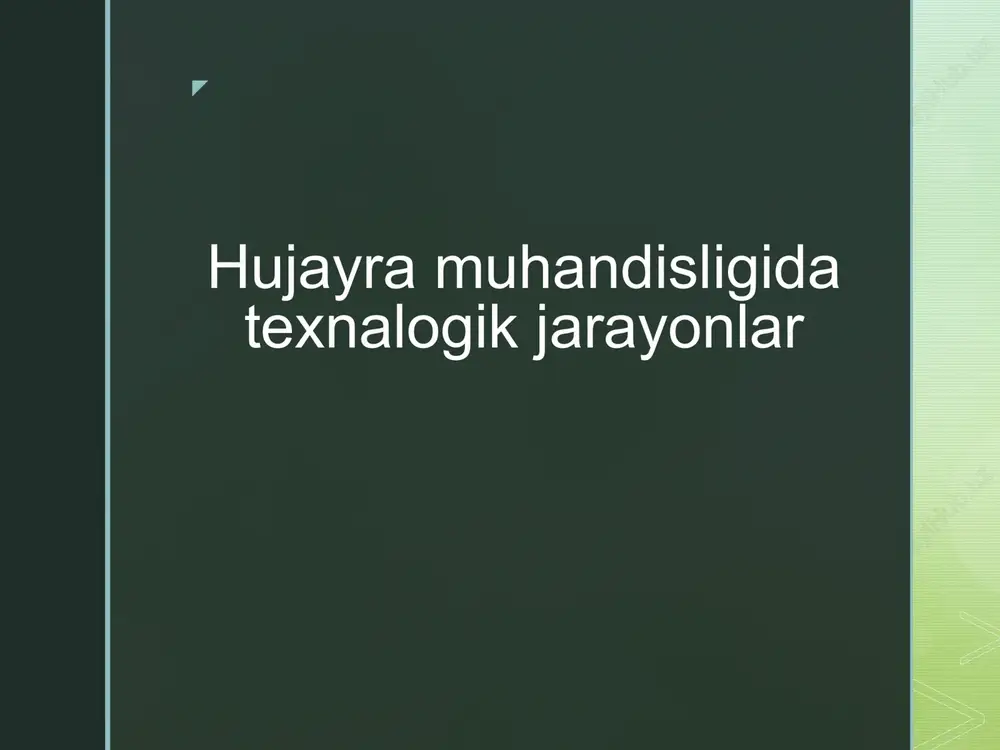 hujayra muhandisligi — PPTX