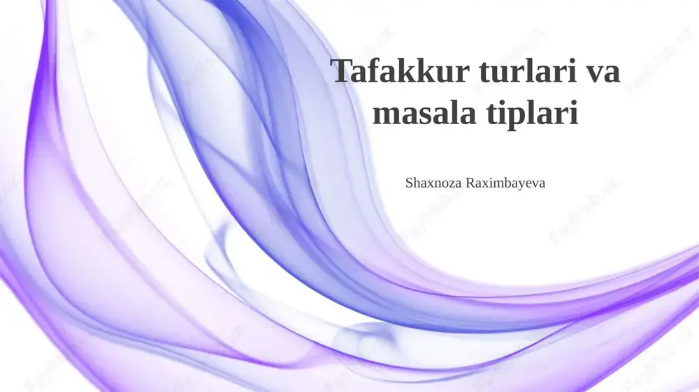 tafakkur turlari va masala tiplari — PPTX