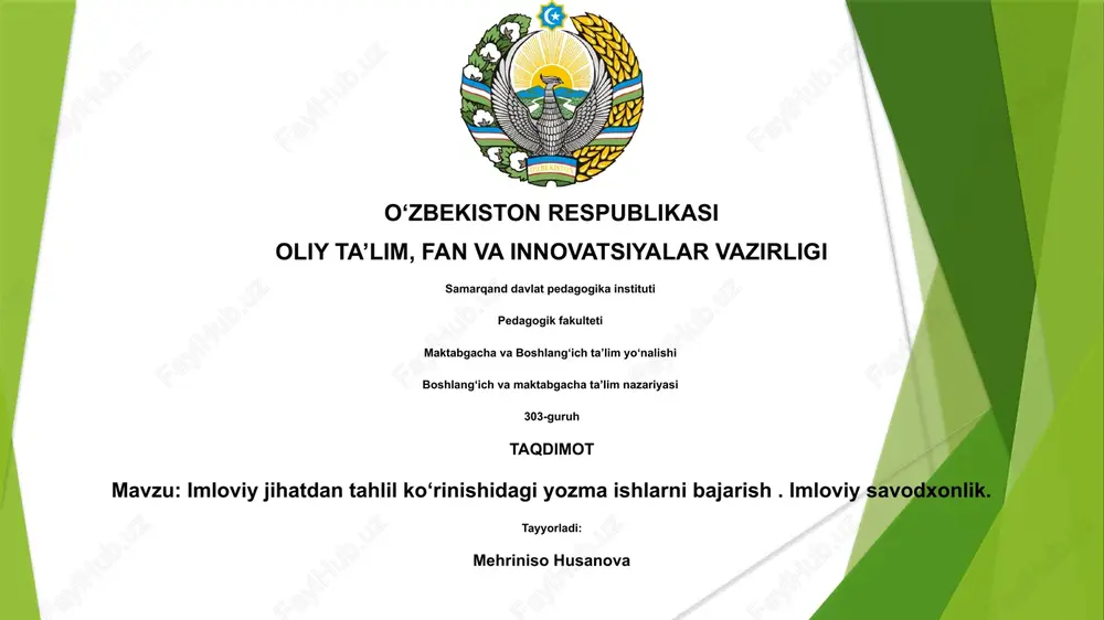 imloviy tahlil — PPTX