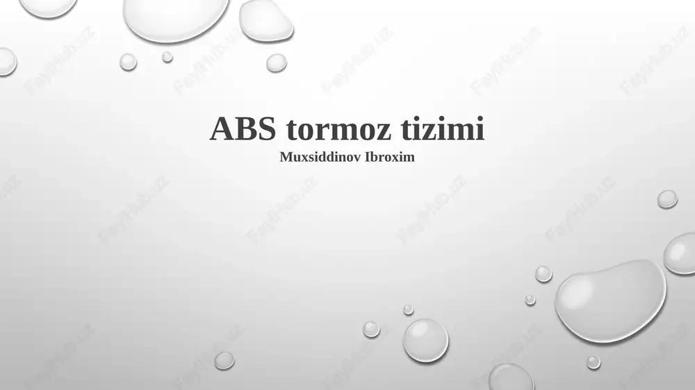 abs tormoz tizimi — PPTX