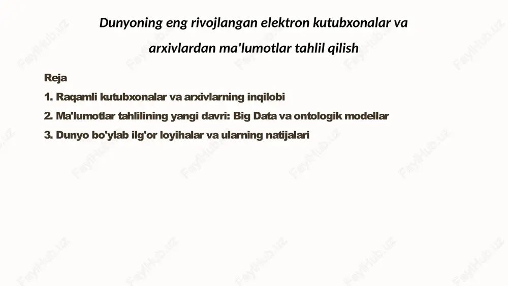 raqamli kutubxonalar va arxivlarning inqilobi — PPTX