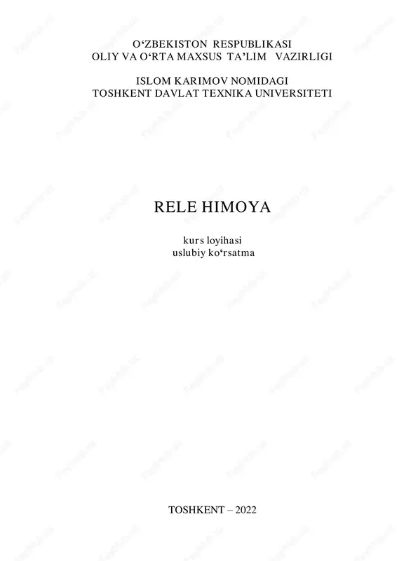 rele himoqasi kurs loyihasi — PDF