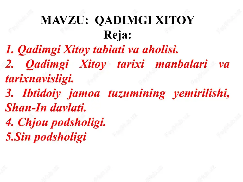 qadimgi xitoy — PPTX