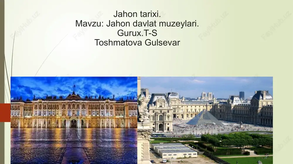 jahon muzeylari tarixi — PPTX