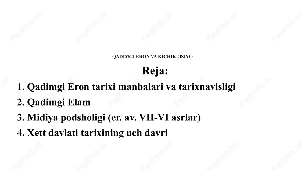 qadimgi eron va kichik osiyo — PPTX