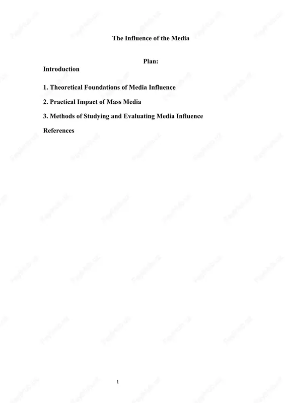 the influence of the media — DOCX