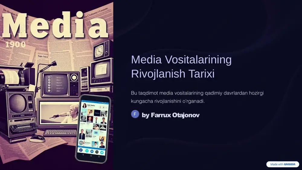 media vositalarining rivojlanish tarixi — PPTX